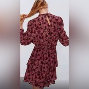 Zara Burgundy Floral Mini Dress